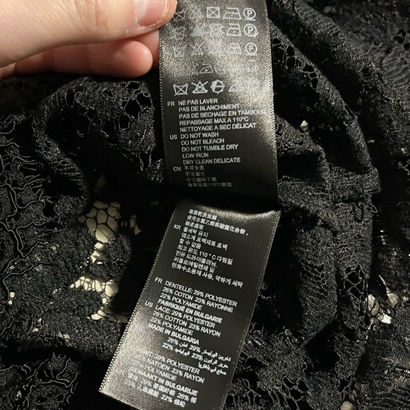 ‼️2/25 sale: Sandro Black Floral Lace Top- Size 1 - Picture 6 of 11
